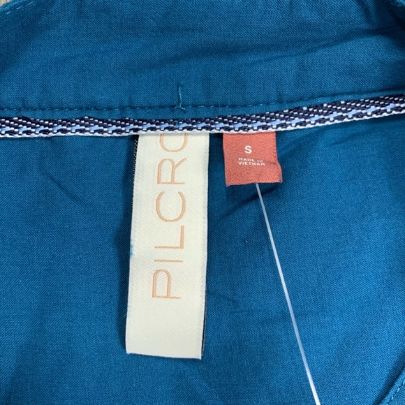 ANTHROPOLOGIE Pilcro Textured‎ Trapeze Buttondown Blouse Top in Blue Size S NWT - Picture 5 of 16